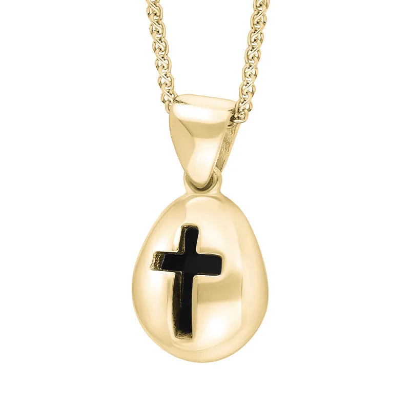 9ct Yellow Gold Whitby Jet Cross Pear Shape Necklace sold by Jura Watches product image thumbnail 2