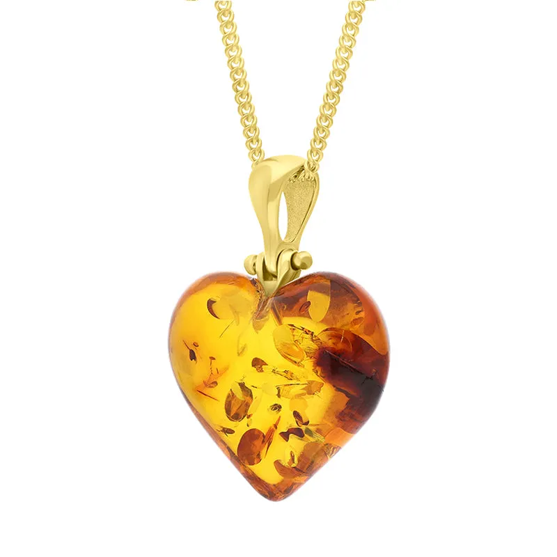 Gold Plated Amber Small Heart Necklace sold by Jura Watches product image thumbnail 2