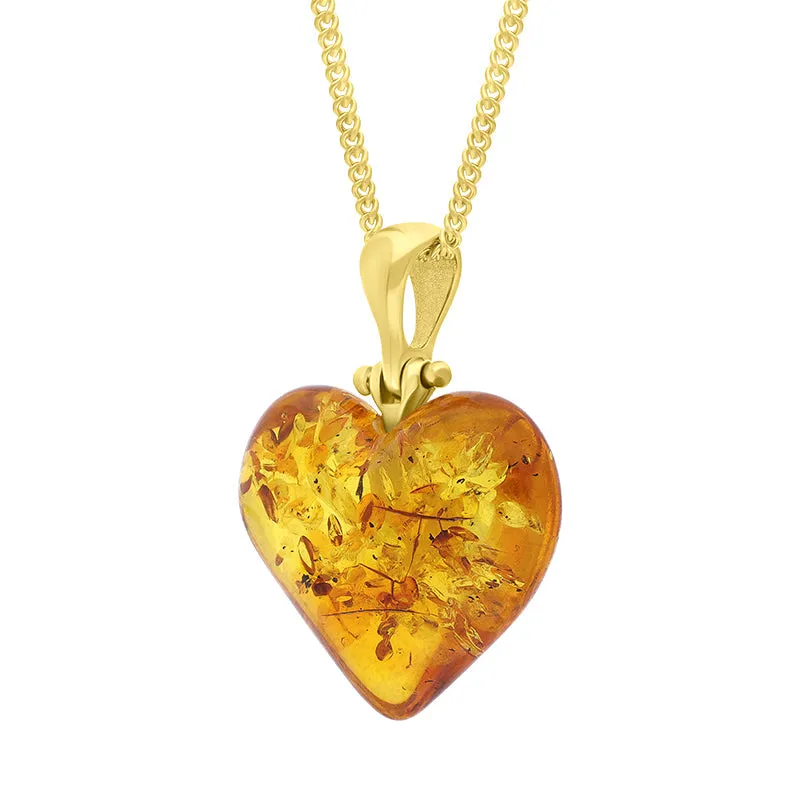 Gold Plated Amber Small Heart Necklace sold by Jura Watches product image thumbnail 2