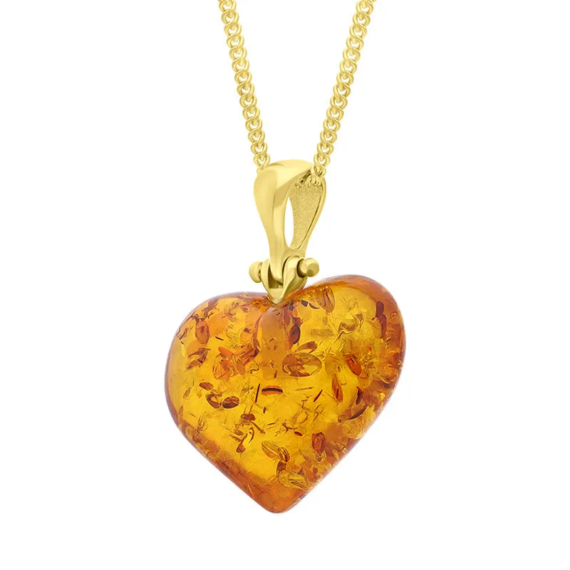 Gold Plated Small Amber Heart Necklace sold by Jura Watches product image thumbnail 2