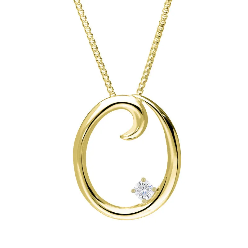 Love Letters 18ct Yellow Gold 0.10ct Diamond Initial O Necklace sold by Jura Watches