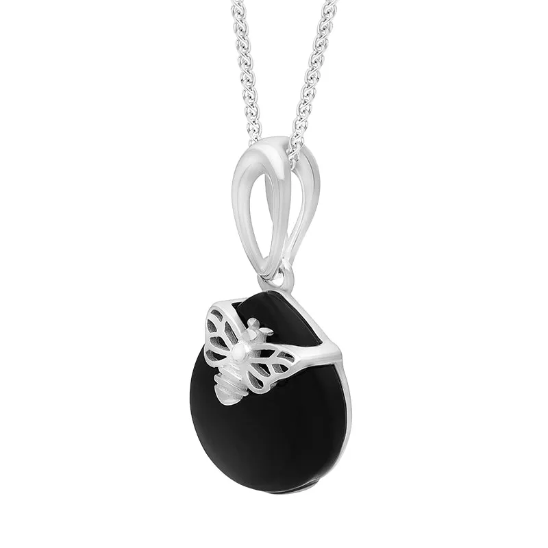 Sterling Silver Whitby Jet Small Bee Necklace sold by Jura Watches product image thumbnail 2