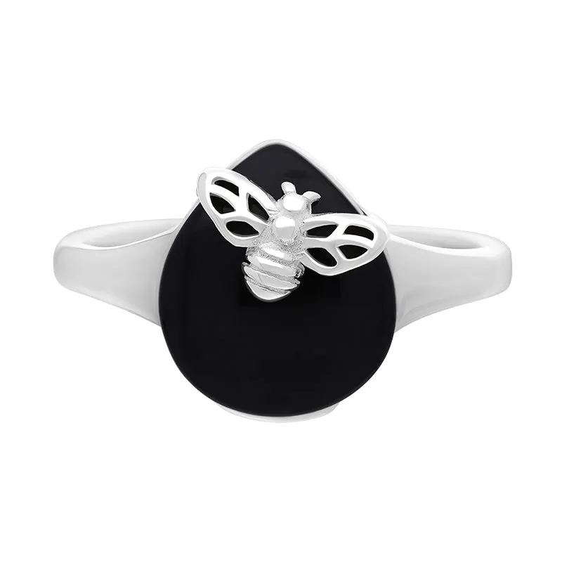 Sterling Silver Whitby Jet Small Bee Ring sold by Jura Watches product image thumbnail 2