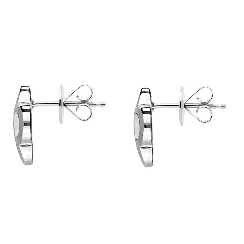Sterling Silver White Mother of Pearl Bloom Four Leaf Clover Stud Earrings sold by Jura Watches product image thumbnail 2