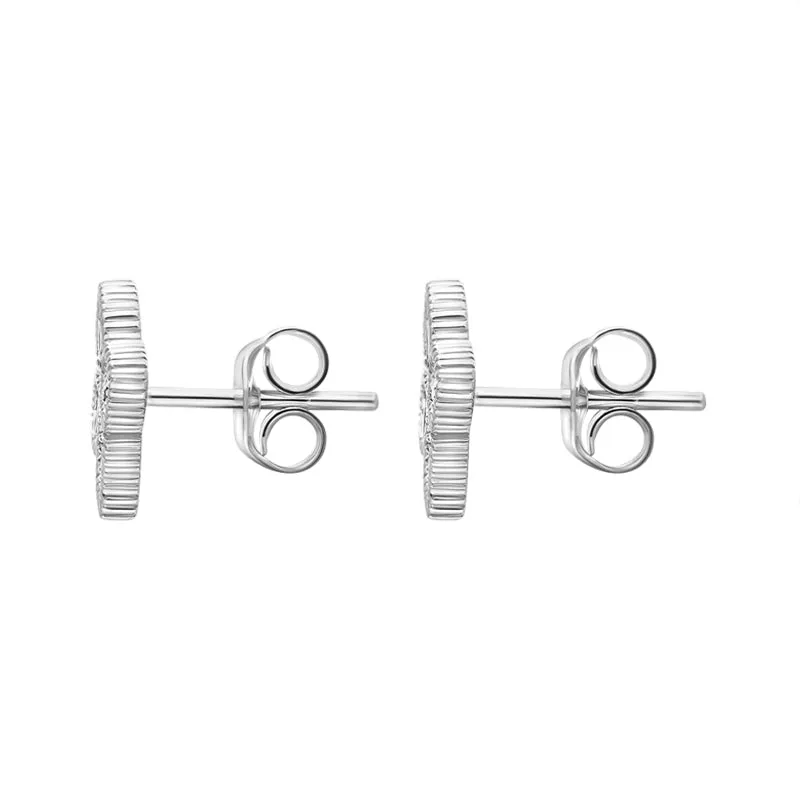 Sterling Silver White Mother of Pearl Eden Marquise Flower Stud Earrings sold by Jura Watches product image thumbnail 2