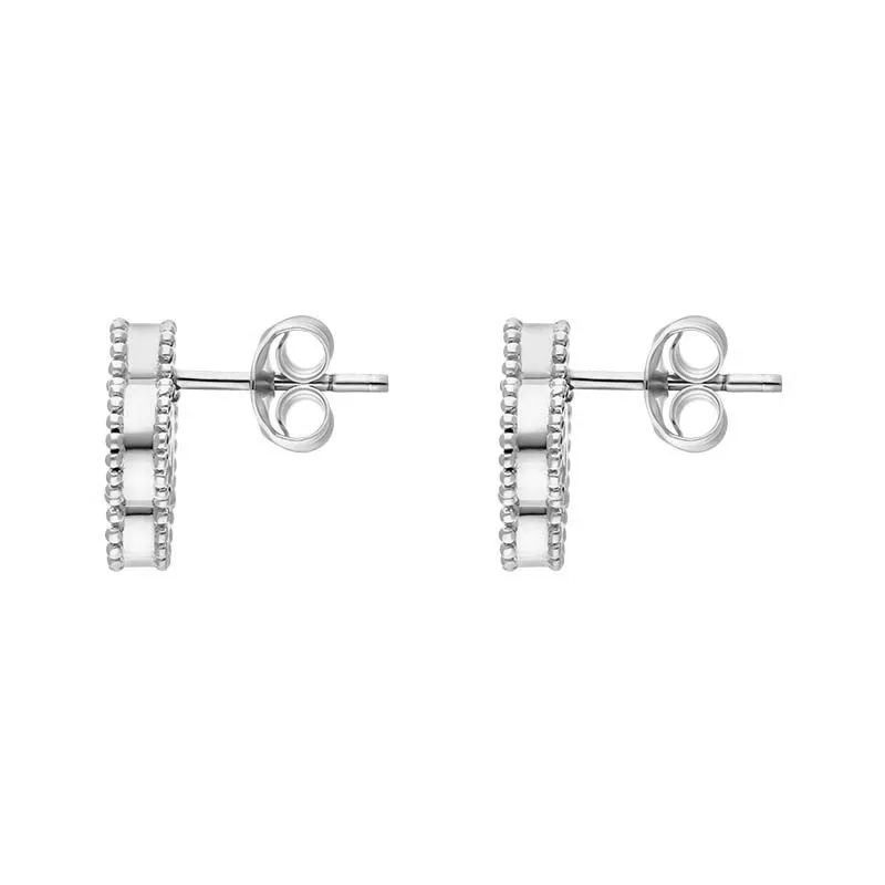Sterling Silver Blue John Bloom Four Leaf Clover Ball Edge Stud Earrings sold by Jura Watches product image thumbnail 2