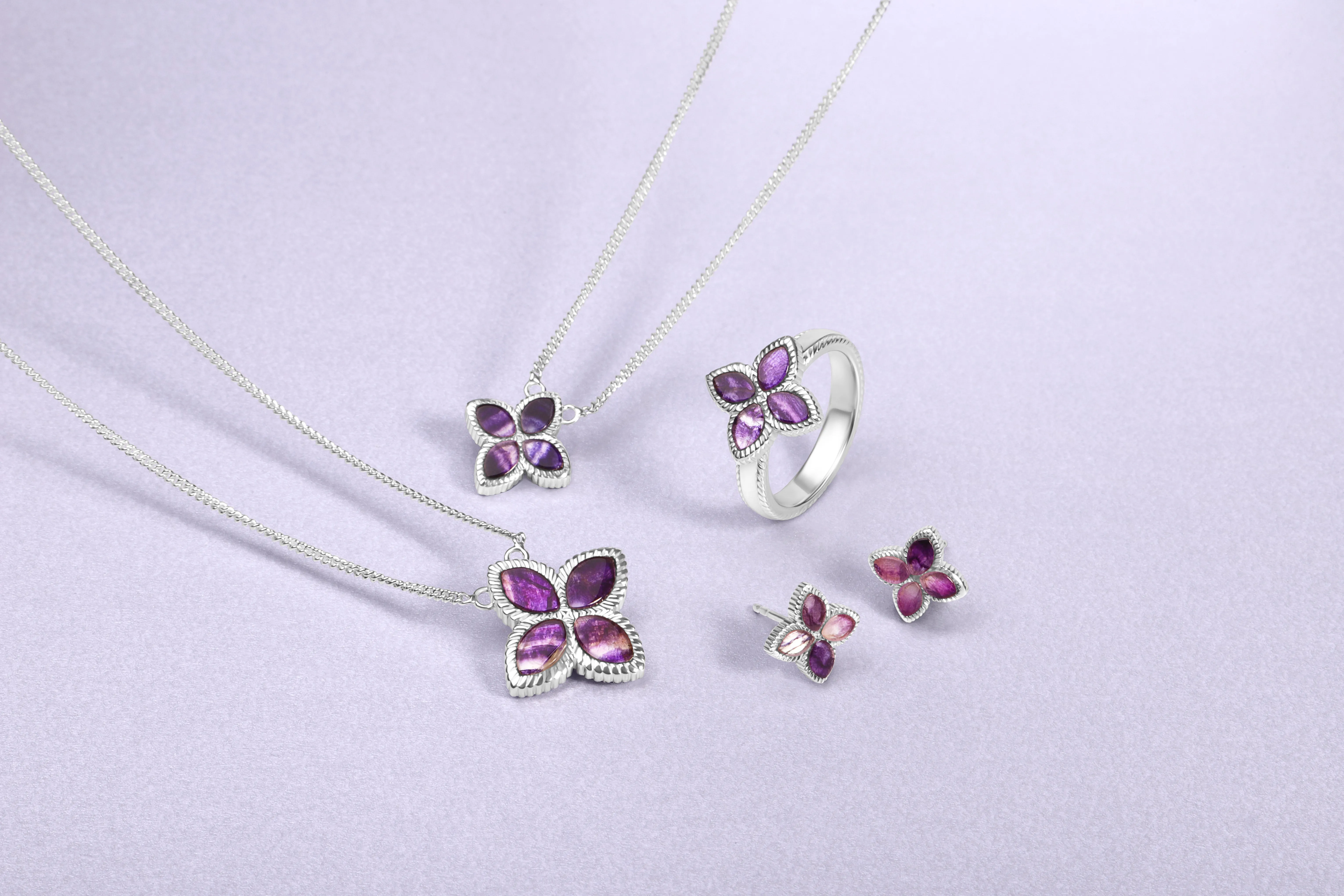 Sterling Silver Blue John Eden Marquise Flower Stud Earrings sold by Jura Watches product image thumbnail 3