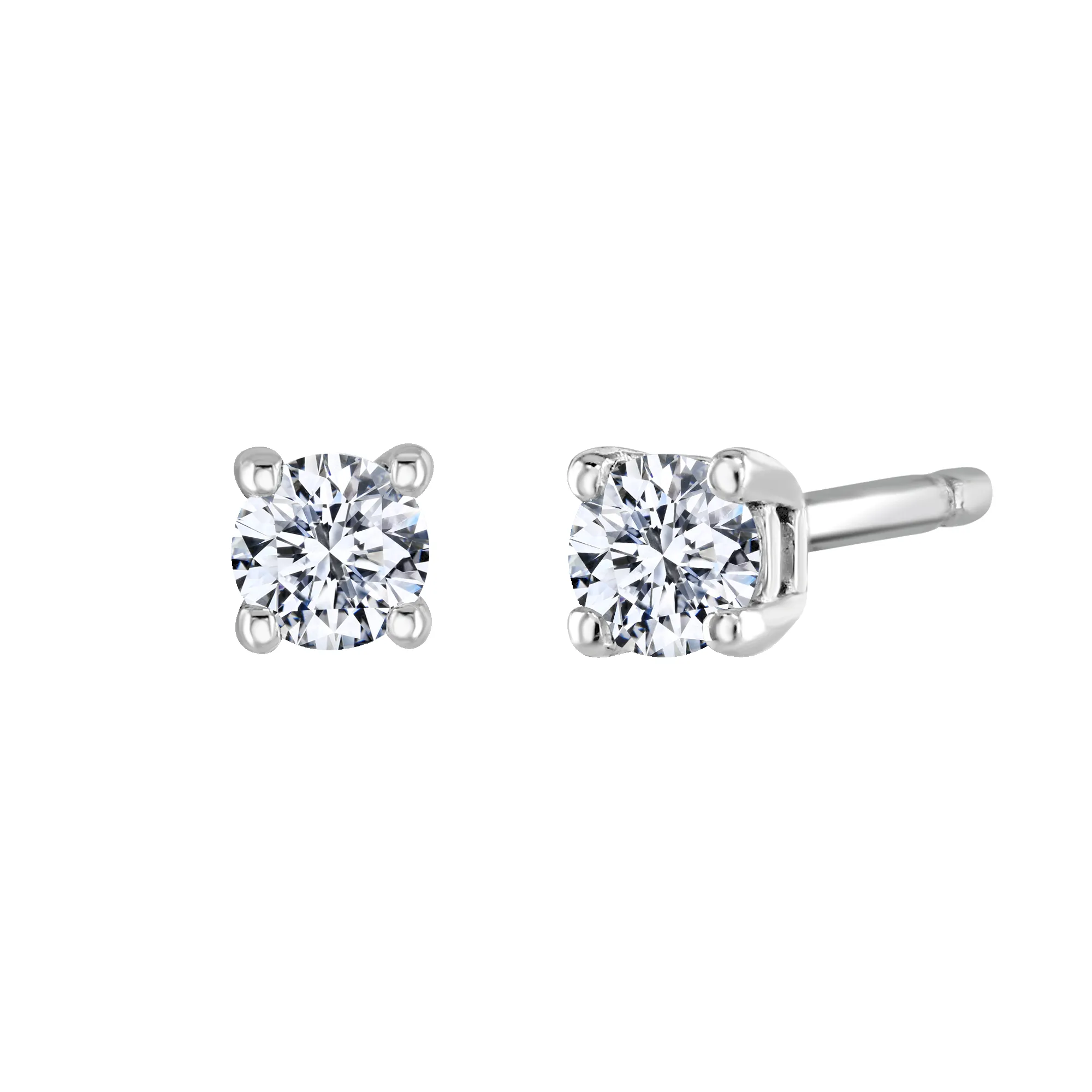 9ct White Gold 0.15ct Lab Grown Diamond Solitaire Stud Earrings sold by Jura Watches