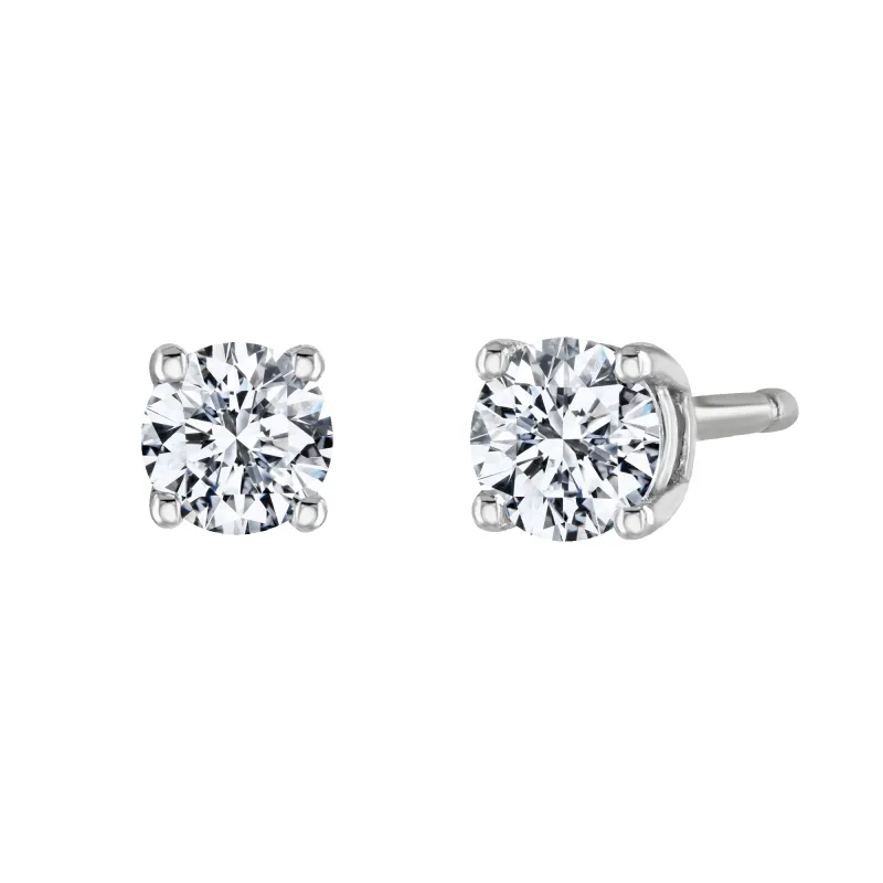 9ct White Gold 0.30ct Lab Grown Diamond Solitaire Stud Earrings sold by Jura Watches