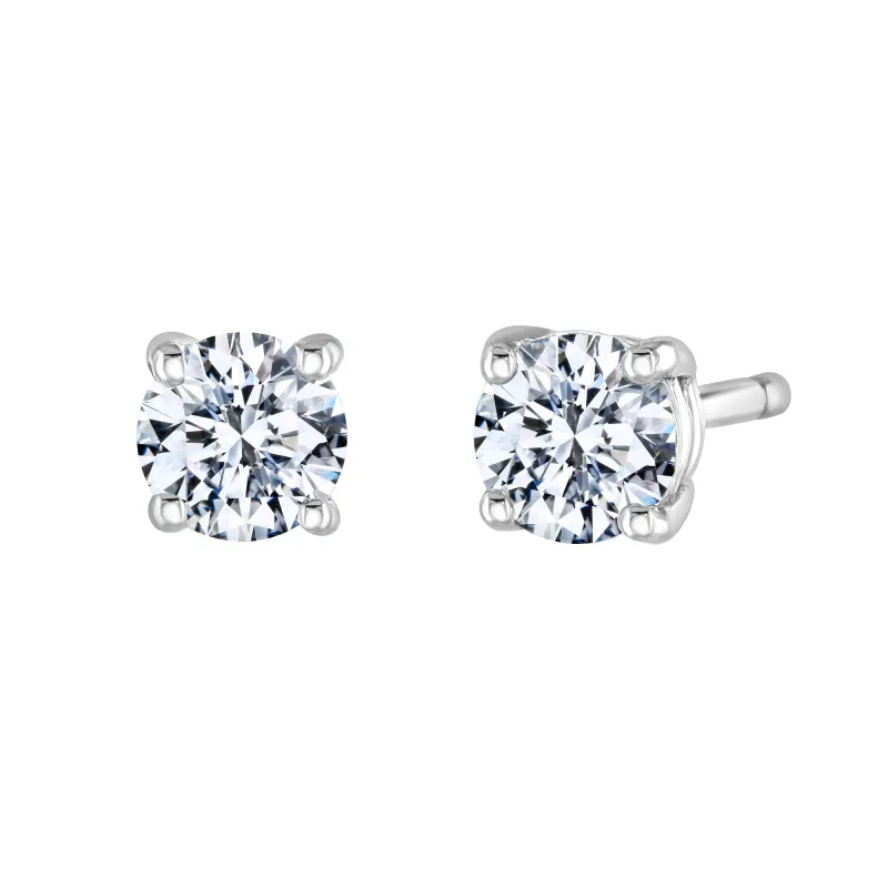 9ct White Gold 0.40ct Lab Grown Diamond Solitaire Stud Earrings sold by Jura Watches