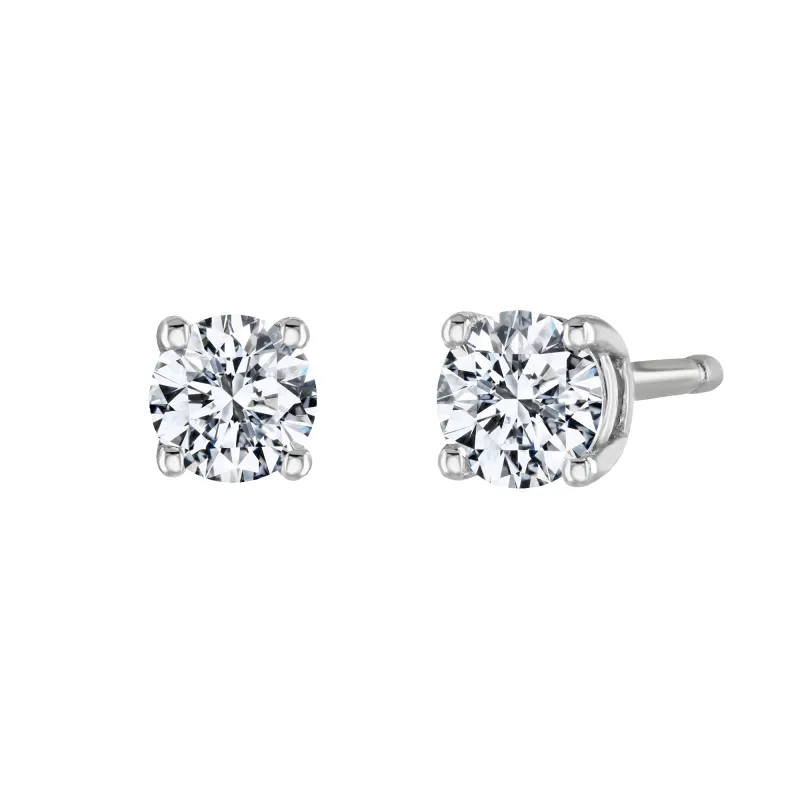 18ct White Gold 0.25ct Lab Grown Diamond Solitaire Stud Earrings sold by Jura Watches