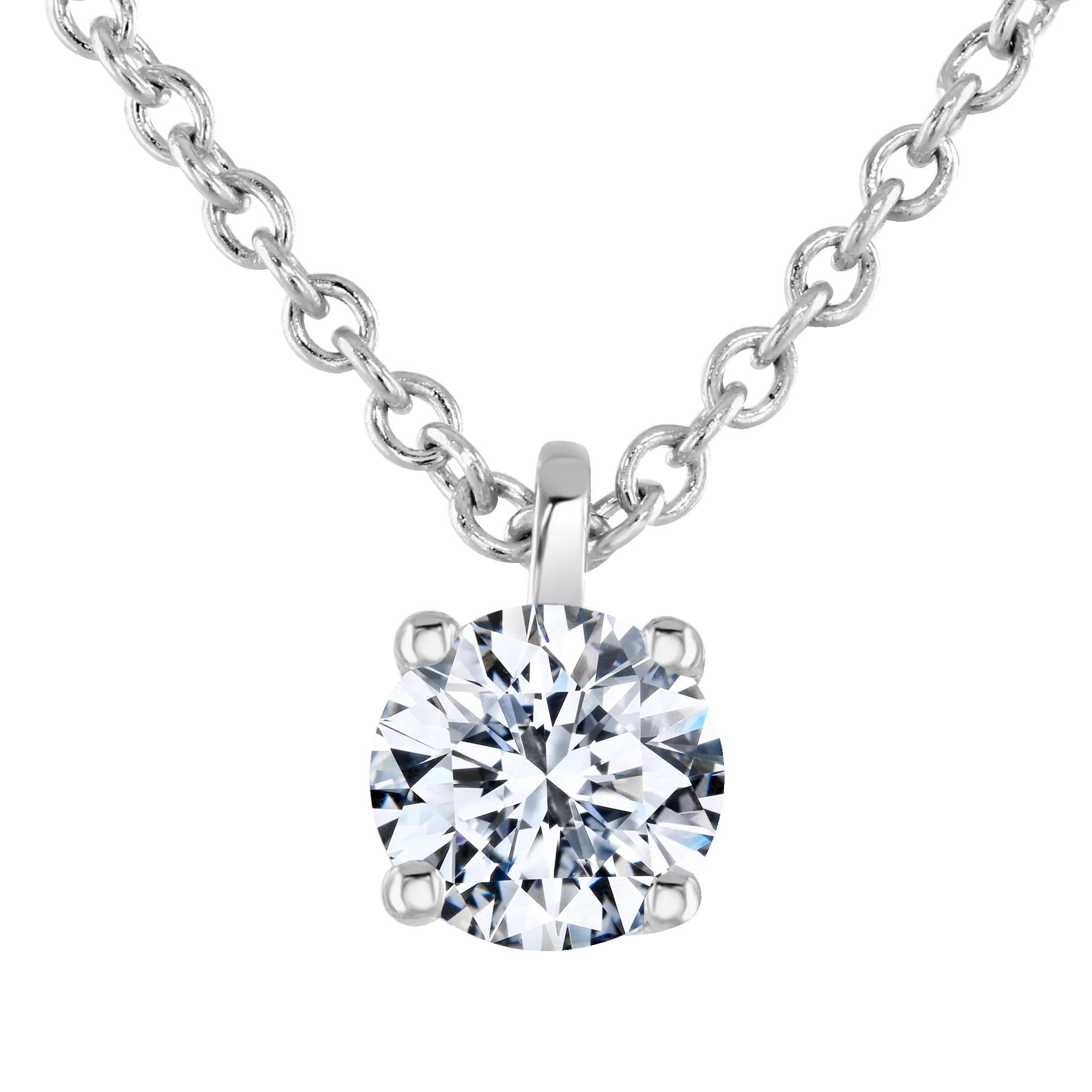 9ct White Gold 0.30ct Lab Grown Diamond Solitaire Necklace sold by Jura Watches