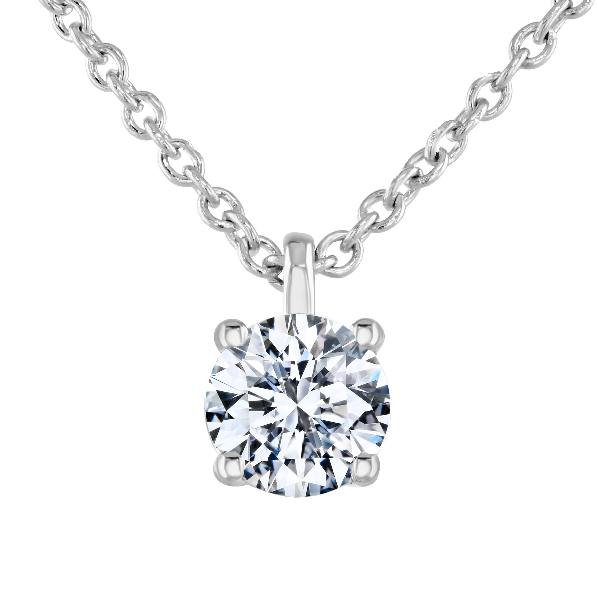 9ct White Gold 0.50ct Lab Grown Diamond Solitaire Necklace sold by Jura Watches