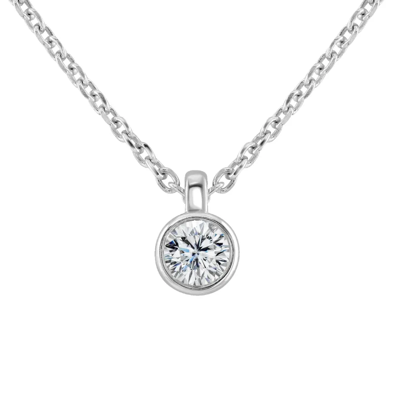 9ct White Gold 0.15ct Lab Grown Diamond Solitaire Necklace sold by Jura Watches
