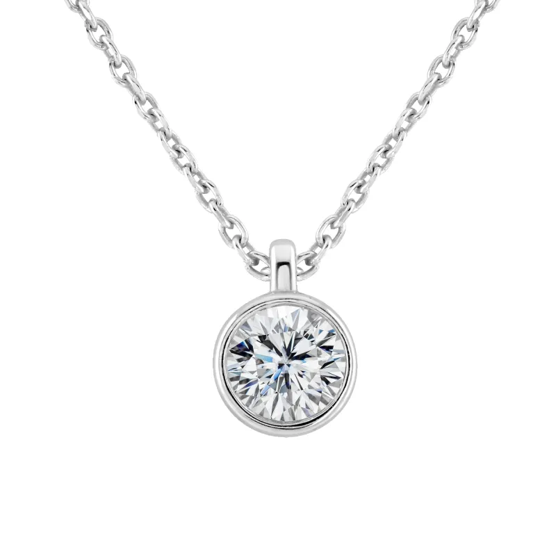 9ct White Gold 0.40ct Lab Grown Diamond Solitaire Necklace sold by Jura Watches