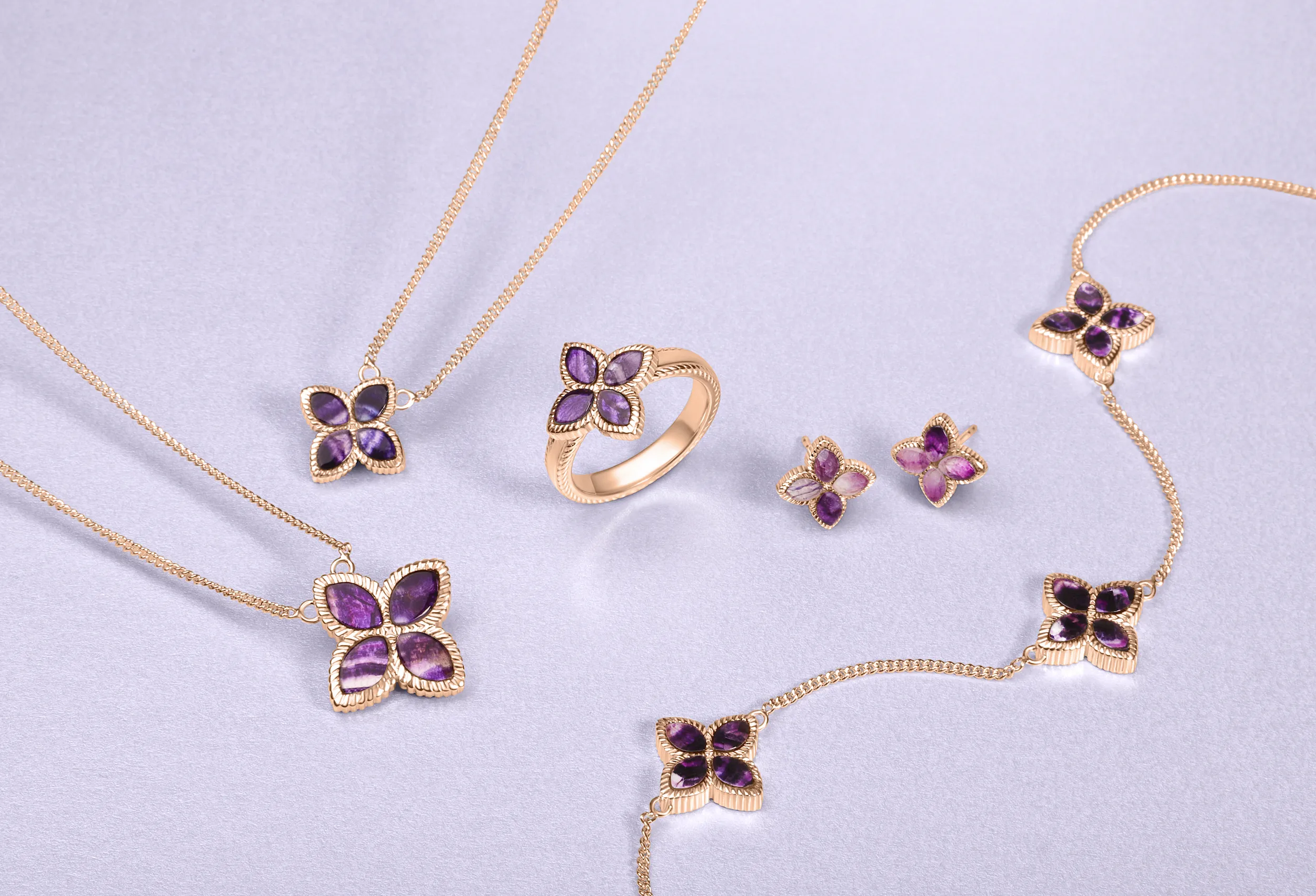 9ct Rose Gold Blue John eden Marquise Flower Stud Earrings sold by Jura Watches product image thumbnail 2