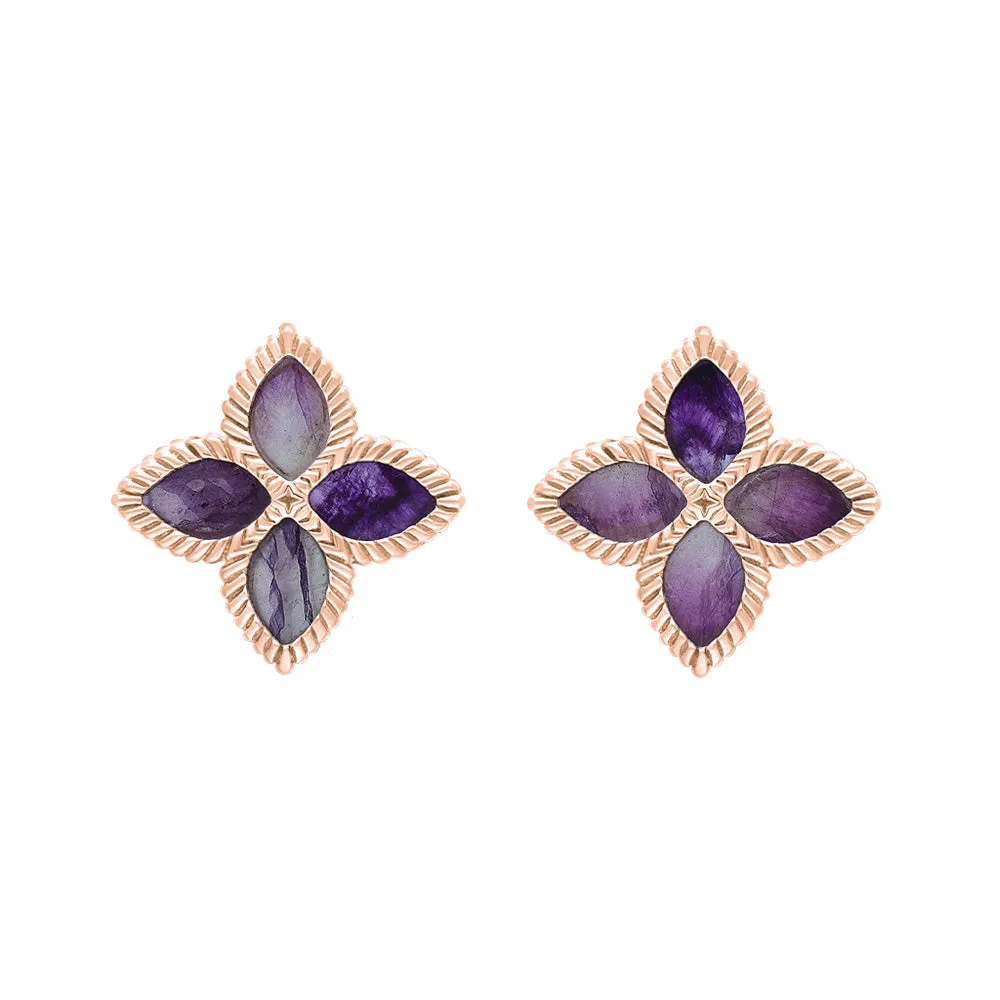 9ct Rose Gold Blue John eden Marquise Flower Stud Earrings sold by Jura Watches