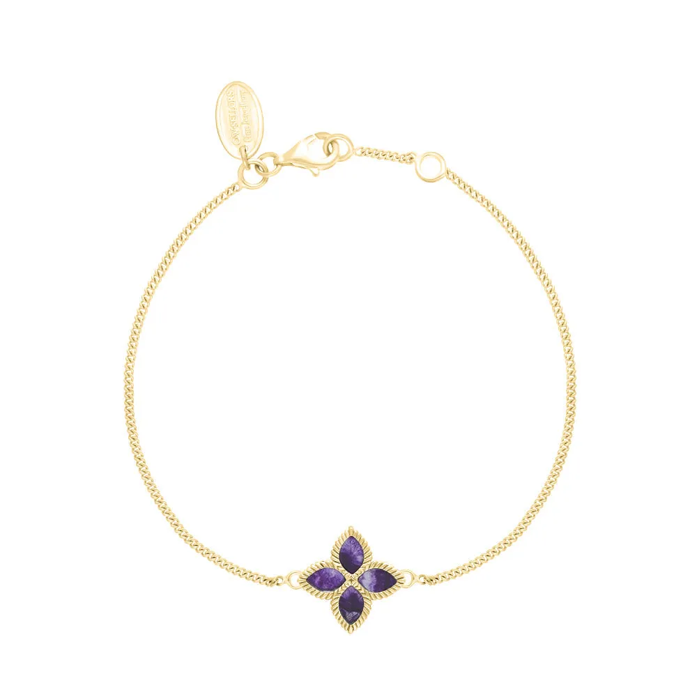 9ct Yellow Gold Blue John eden Marquise Flower Bracelet sold by Jura Watches