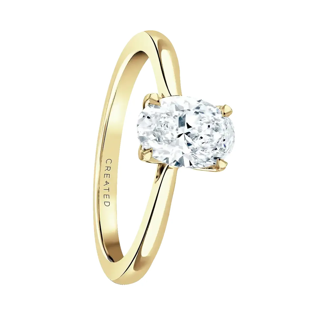 18ct Yellow Gold 2ct Oval Cut Laboratory Grown Diamond Solitaire sold by Jura Watches product image thumbnail 2