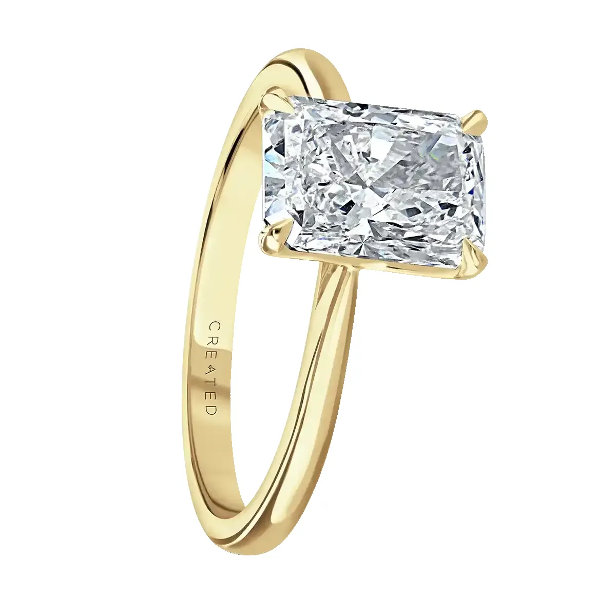 18ct Yellow Gold 2ct Radiant Cut Laboratory Grown Diamond Solitaire sold by Jura Watches product image thumbnail 2