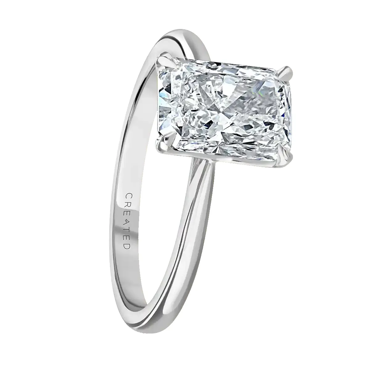 Platinum 3ct Radiant Cut Laboratory Grown Diamond Solitaire sold by Jura Watches product image thumbnail 2