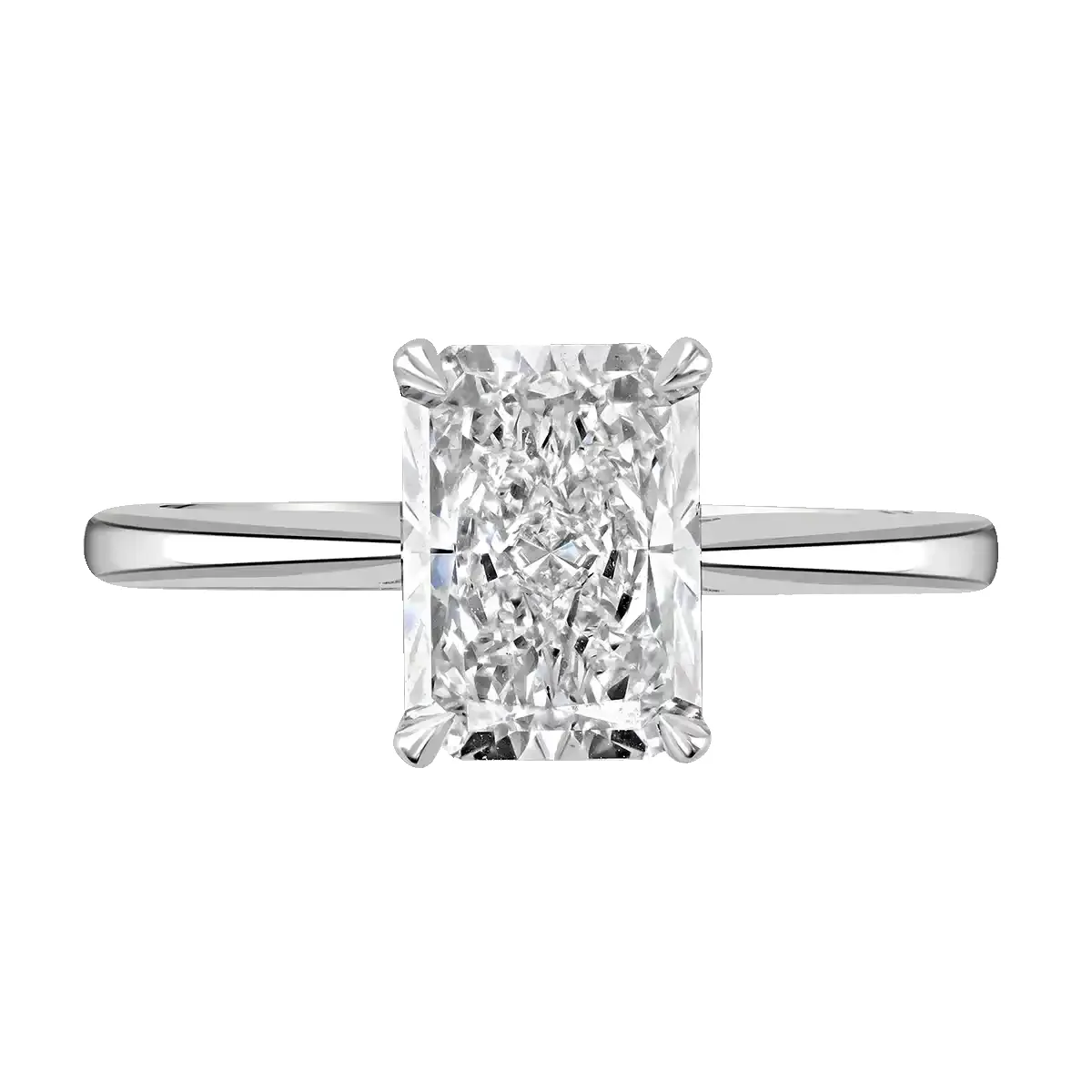 Platinum 3ct Radiant Cut Laboratory Grown Diamond Solitaire sold by Jura Watches
