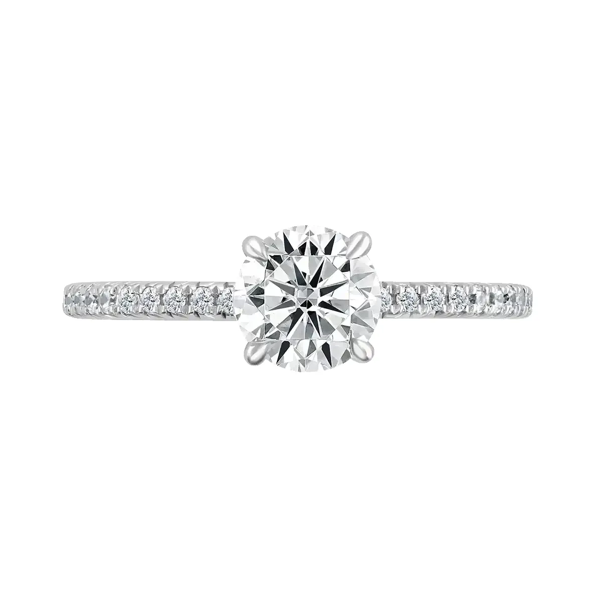 Platinum 1.5ct Round Brilliant Cut Laboratory Grown Diamond Solitaire With Diamond Shoulders sold by Jura Watches