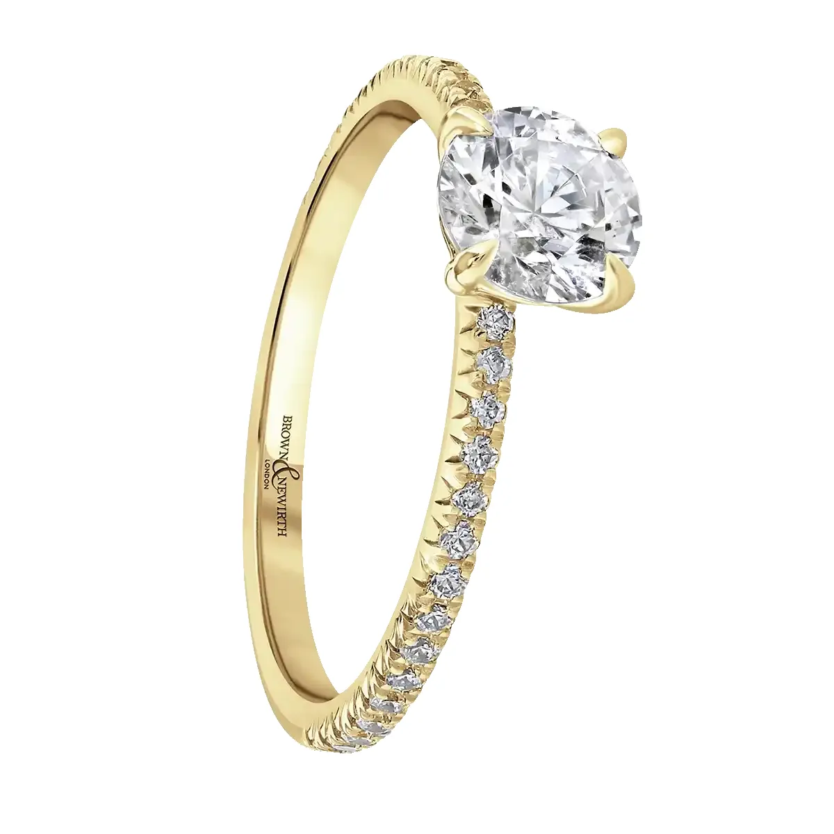 18ct Yellow Gold 1.5ct Round Brilliant Cut Laboratory Grown Diamond Solitaire With Diamond Shoulders sold by Jura Watches product image thumbnail 2