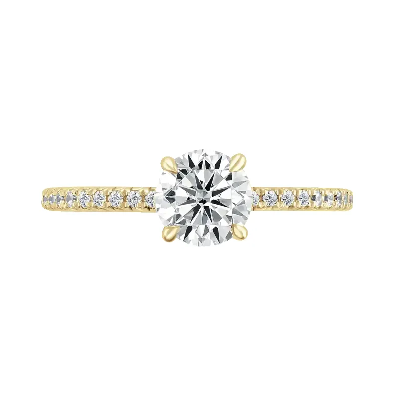 18ct Yellow Gold 1.5ct Round Brilliant Cut Laboratory Grown Diamond Solitaire With Diamond Shoulders sold by Jura Watches