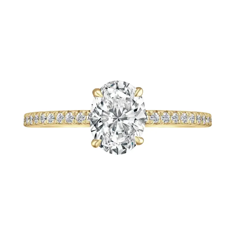 18ct Yellow Gold 1ct Oval Cut Laboratory Grown Diamond Solitaire With Diamond Shoulders sold by Jura Watches
