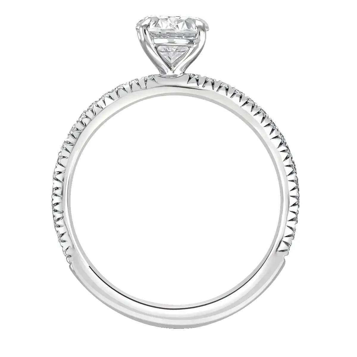 Platinum 2ct Oval Cut Laboratory Grown Diamond Solitaire With Diamond Shoulders sold by Jura Watches product image thumbnail 3