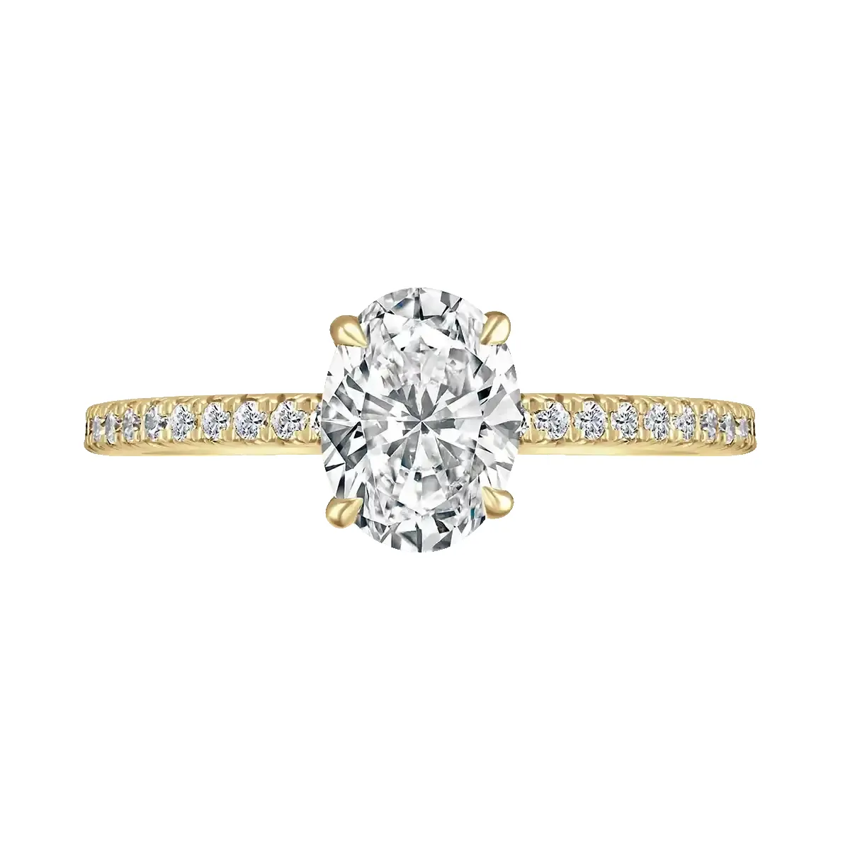 18ct Yellow Gold 2ct Oval Cut Laboratory Grown Diamond Solitaire With Diamond Shoulders sold by Jura Watches