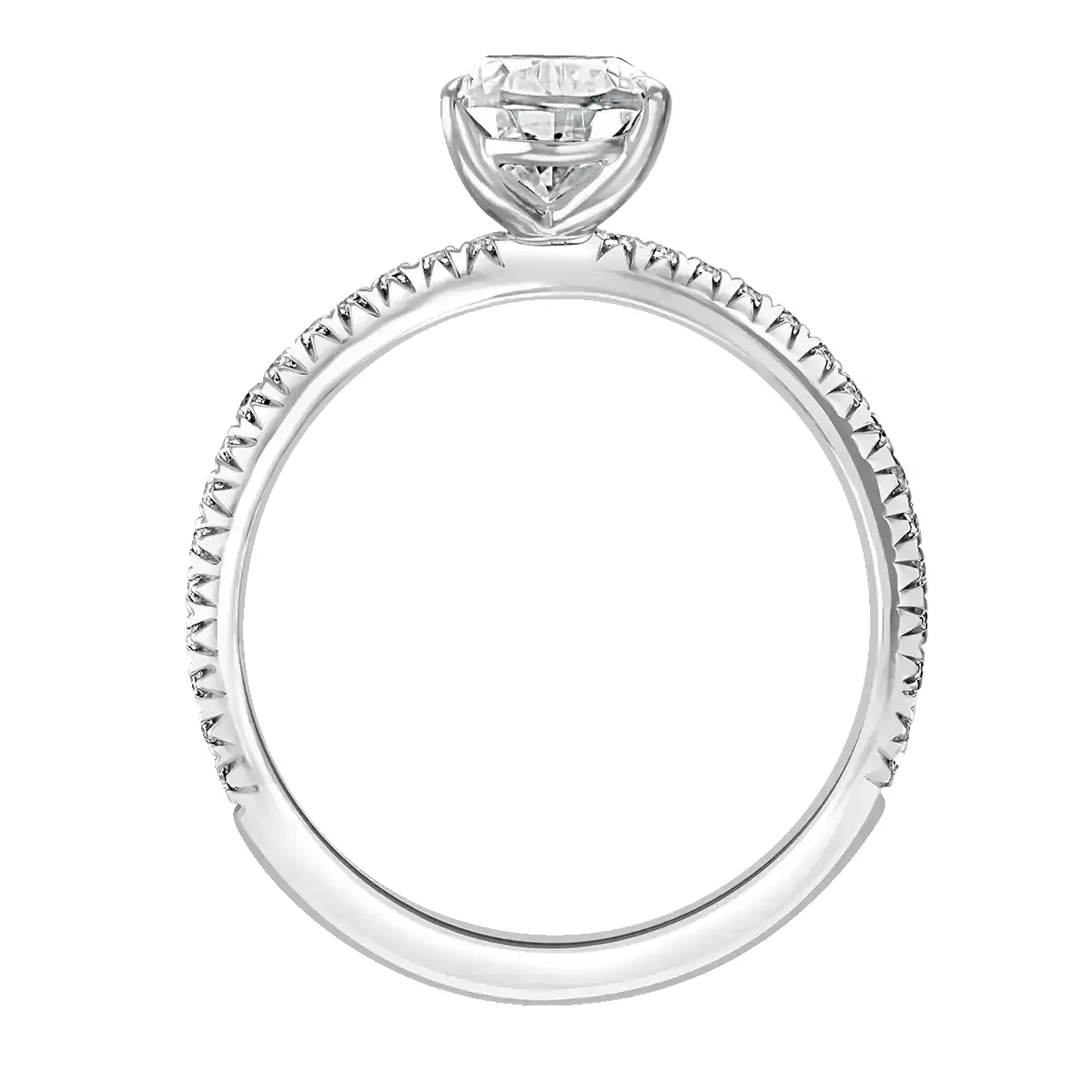 Platinum 1ct Pear Cut Laboratory Grown Diamond Solitaire With Diamond Shoulders sold by Jura Watches product image thumbnail 3