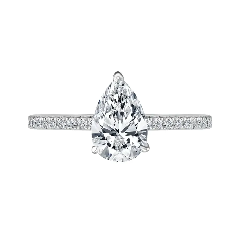 Platinum 2ct Pear Cut Laboratory Grown Diamond Solitaire With Diamond Shoulders sold by Jura Watches