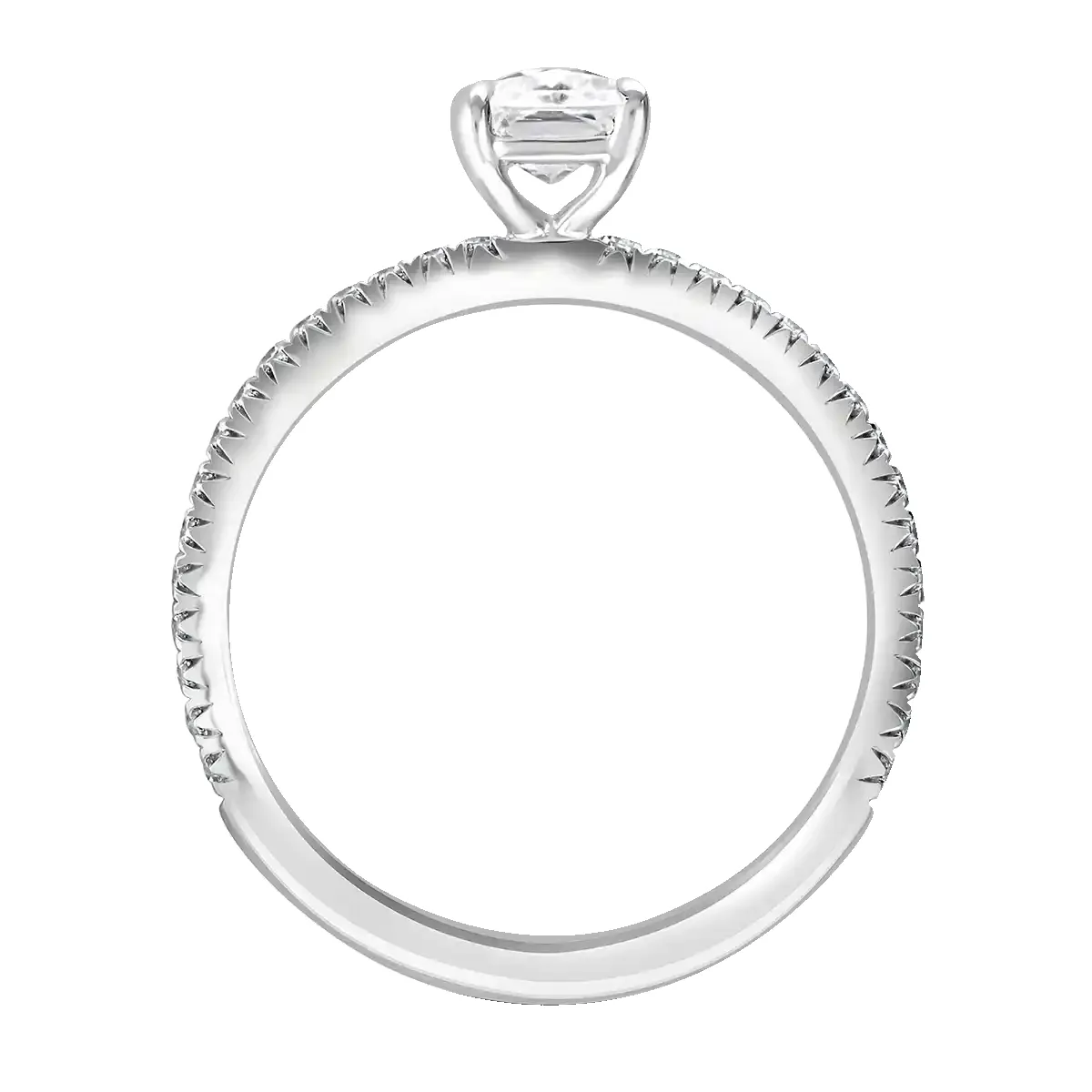 Platinum 1ct Radiant Cut Laboratory Grown Diamond Solitaire With Diamond Shoulders sold by Jura Watches product image thumbnail 2