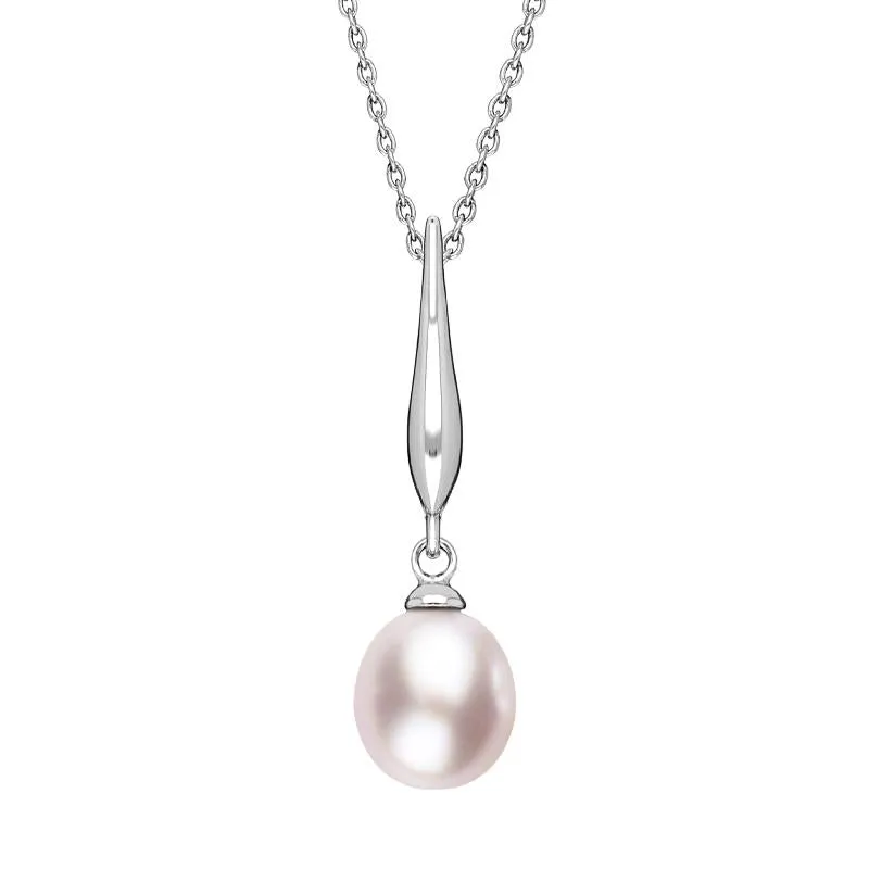 Sterling Silver Pink Pearl Pod Top Drop Pendant sold by Jura Watches