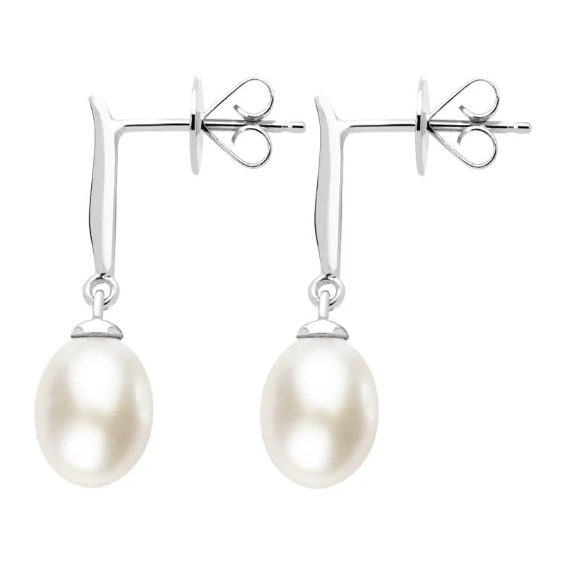 Sterling Silver White Pearl Pod Top Drop Earrings sold by Jura Watches product image thumbnail 2