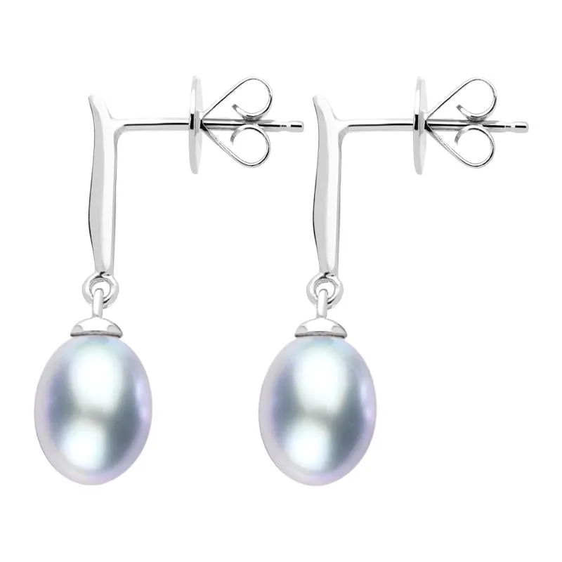 Sterling Silver Grey Pearl Pod Top Drop Earrings sold by Jura Watches product image thumbnail 2