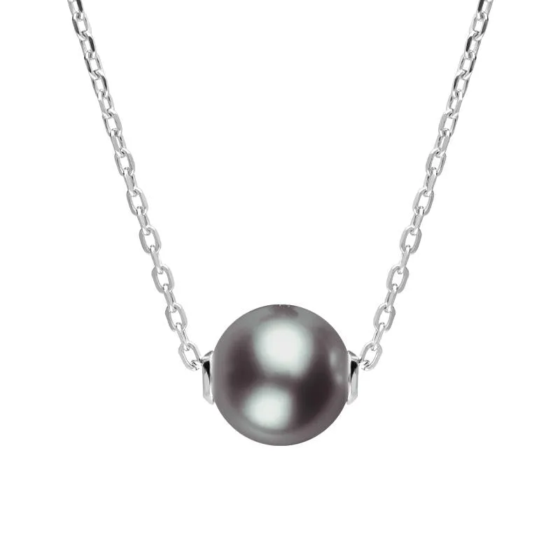 Sterling Silver 43mm Black Pearl Necklace sold by Jura Watches