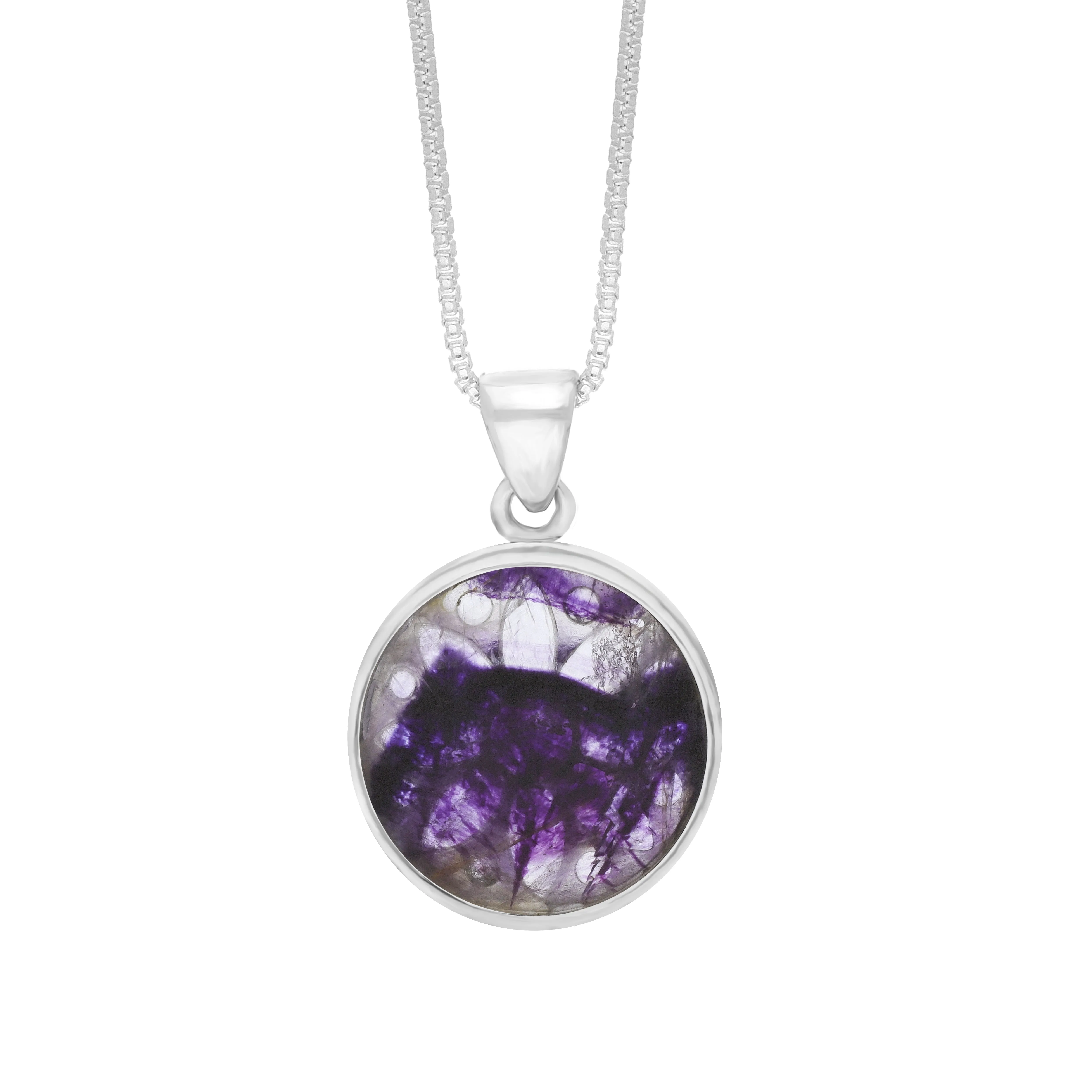 Sterling Silver 17mm Blue John Chatsworth Décor Round Sunflower Pendant sold by Jura Watches product image thumbnail 3