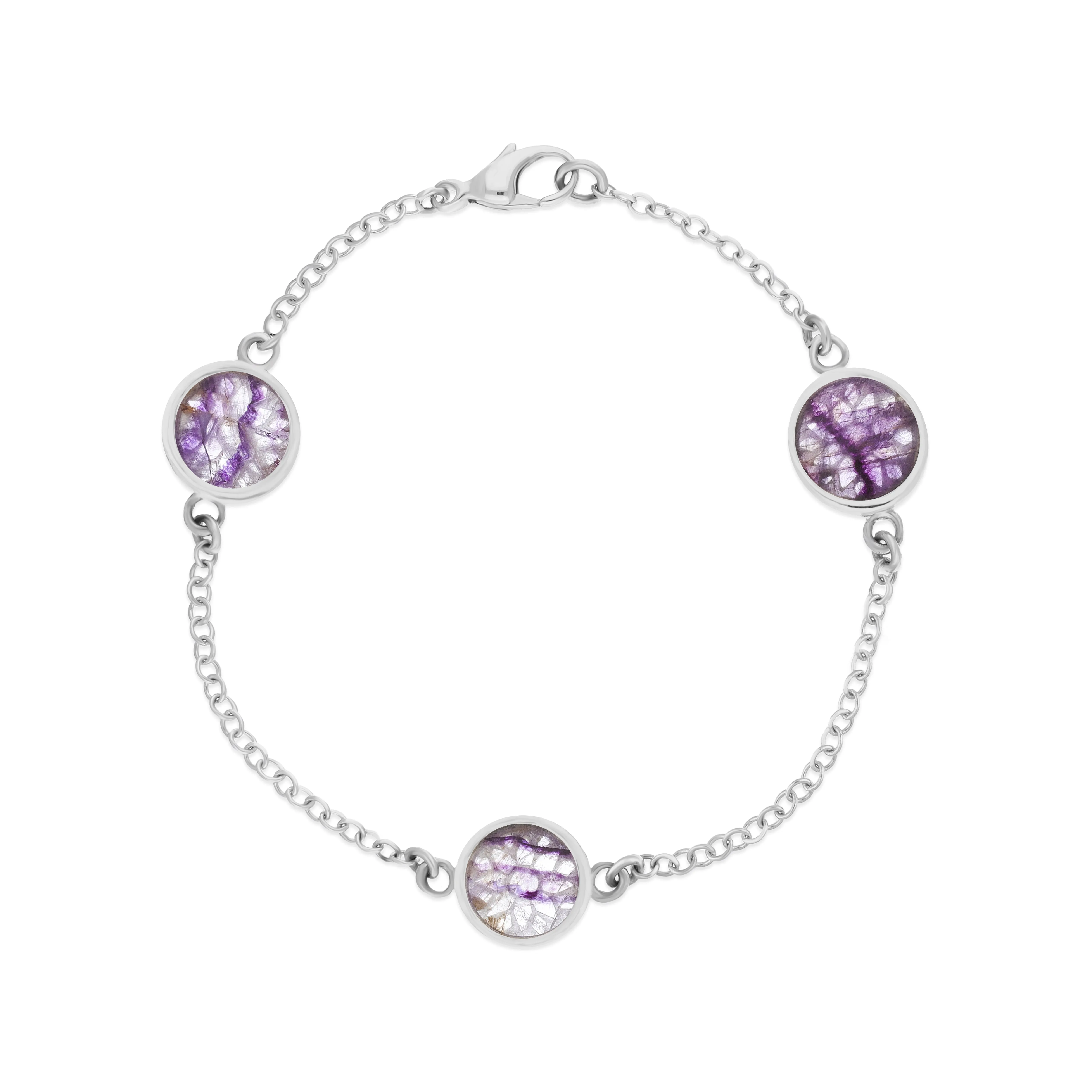 Sterling Silver 10mm Blue John Three Round Chatsworth Décor Bracelet sold by Jura Watches product image thumbnail 2