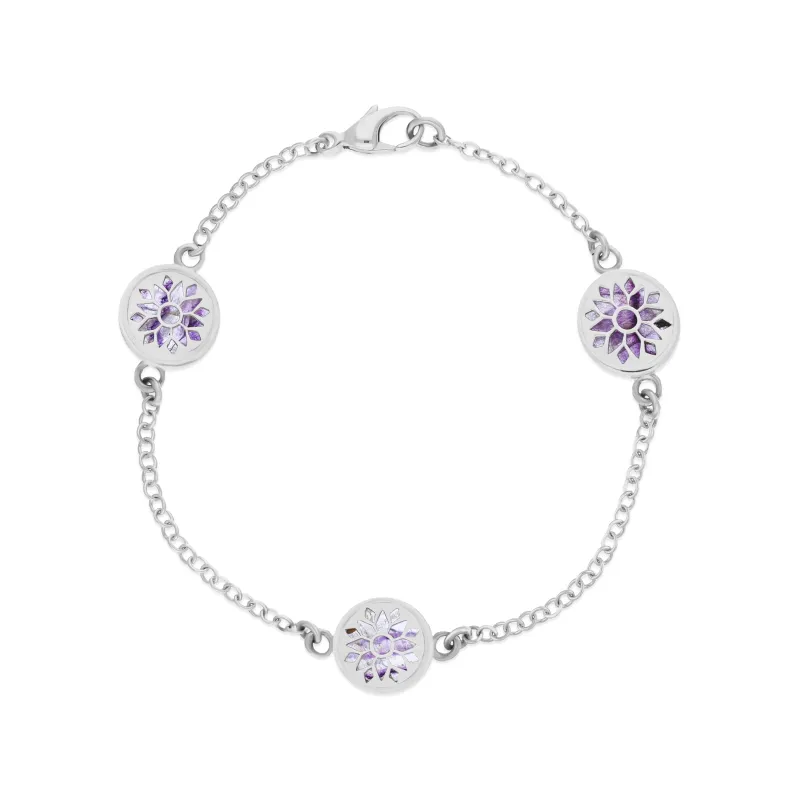 Sterling Silver 10mm Blue John Three Round Chatsworth Décor Bracelet sold by Jura Watches