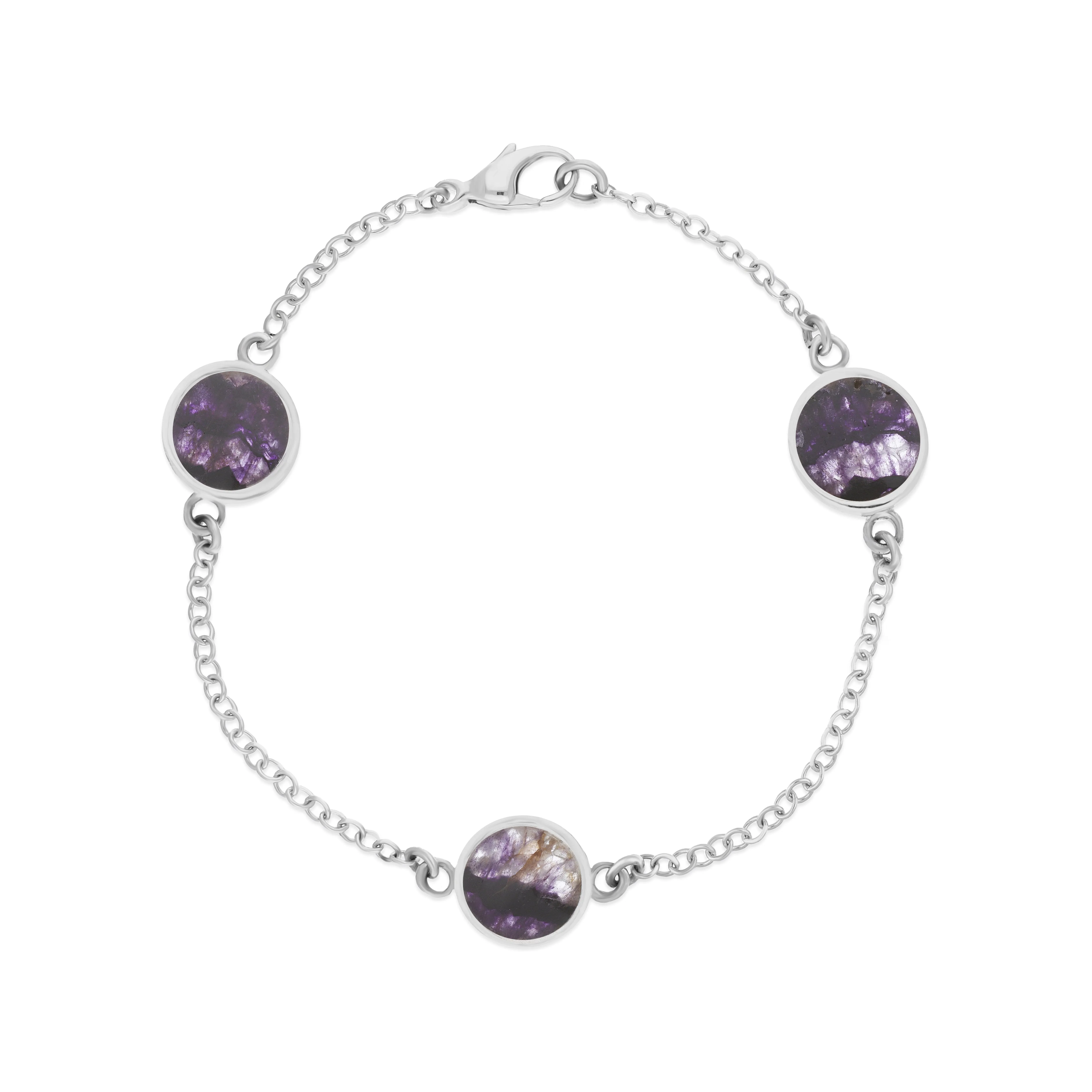 Sterling Silver 10mm Blue John Three Flower Burst Chatsworth Décor Bracelet sold by Jura Watches product image thumbnail 2