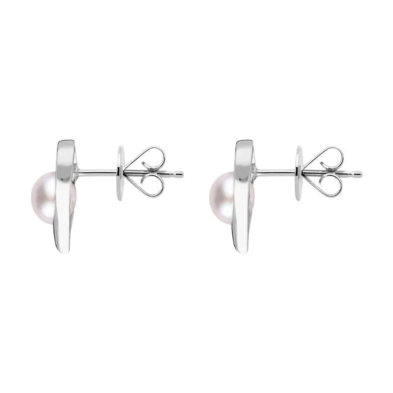 Sterling Silver Pink Pearl Open Heart Stud Earrings sold by Jura Watches product image thumbnail 2