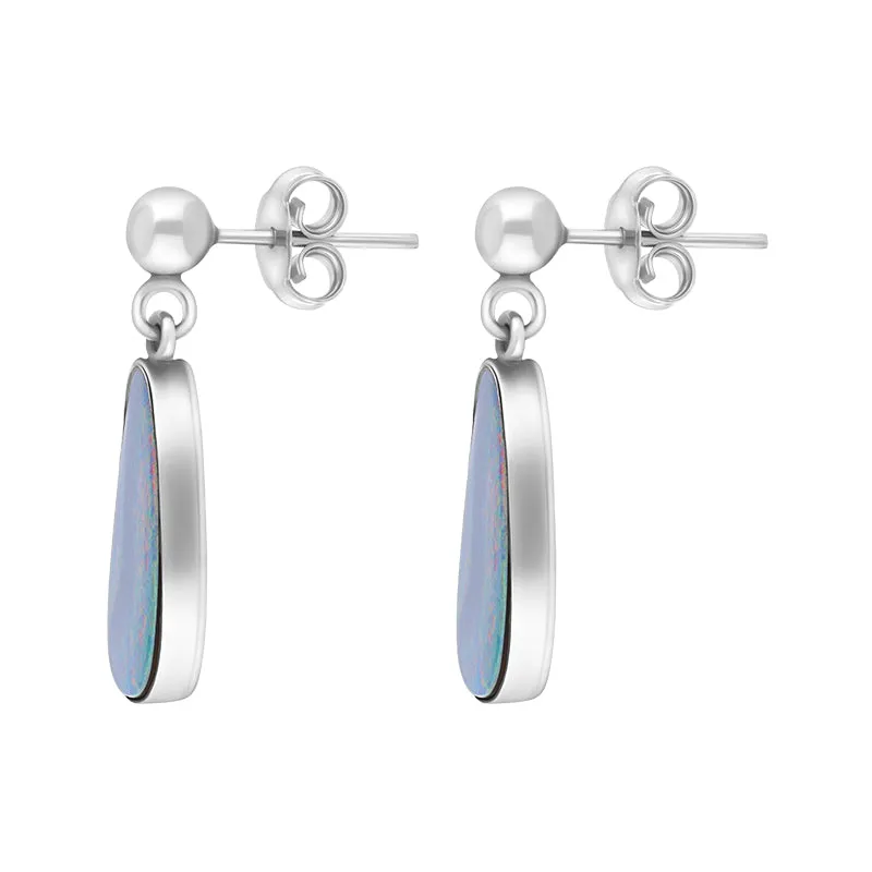 Sterling Silver Opal Oval Doublet Drop Unique Earrings sold by Jura Watches product image thumbnail 2