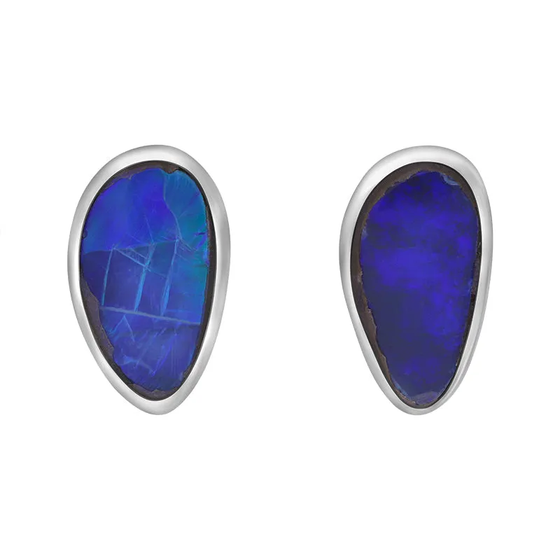 Sterling Silver Opal Abstract Doublet Stud Unique Earrings sold by Jura Watches