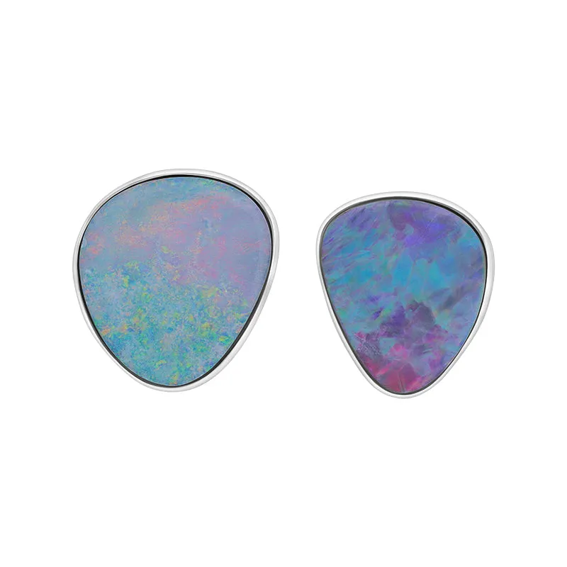Sterling Silver Opal Abstract Oval Doublet Stud Earrings sold by Jura Watches