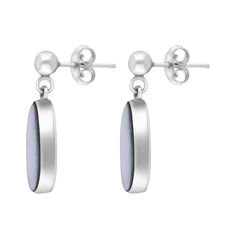 Sterling Silver Opal Abstract Oval Doublet Drop Unique Earrings sold by Jura Watches product image thumbnail 2