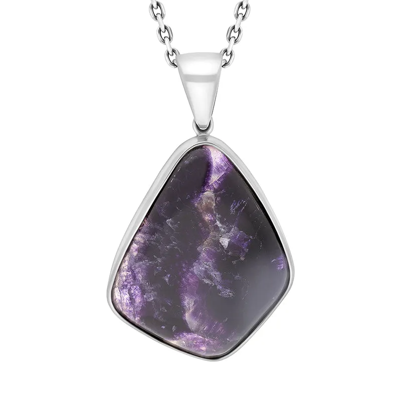 Sterling Silver Blue John Abstract Unique Pendant sold by Jura Watches