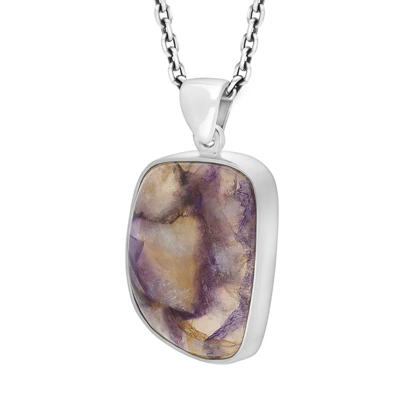 Sterling Silver Unique Blue John Square Shaped Abstract Pendant sold by Jura Watches product image thumbnail 2